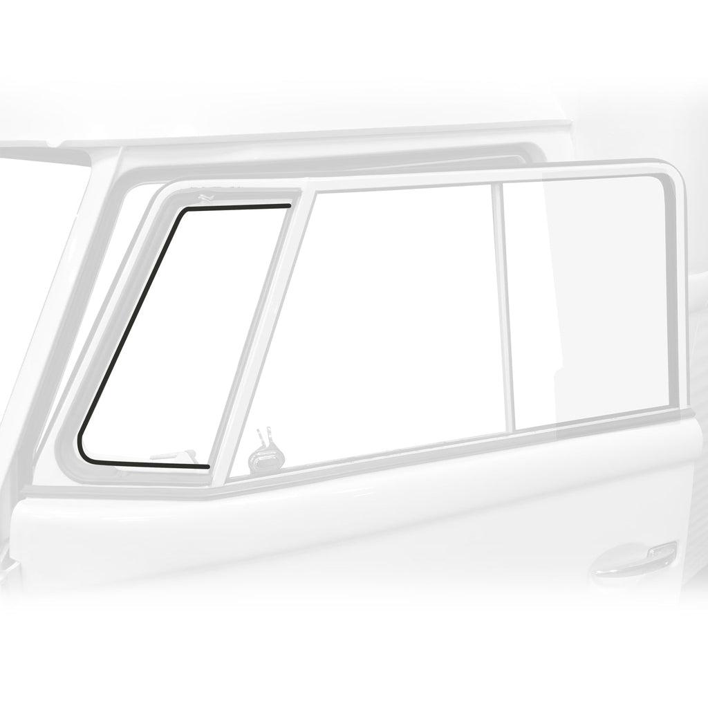 Rubber tussen glas en tochtruitkader / Ventilatietunnel verdeler klep detail — T1, T2, Kever