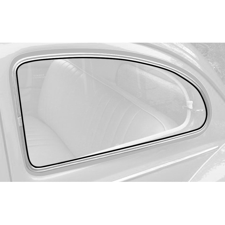 Rubber pop-out tussen glas en frame detail — Kever
