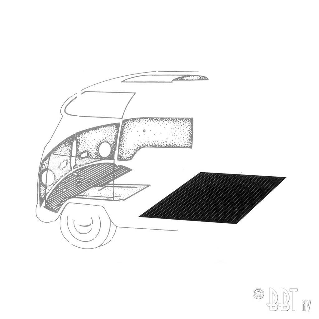 Rubber laadvloermat (zwart) detail — T1, T2