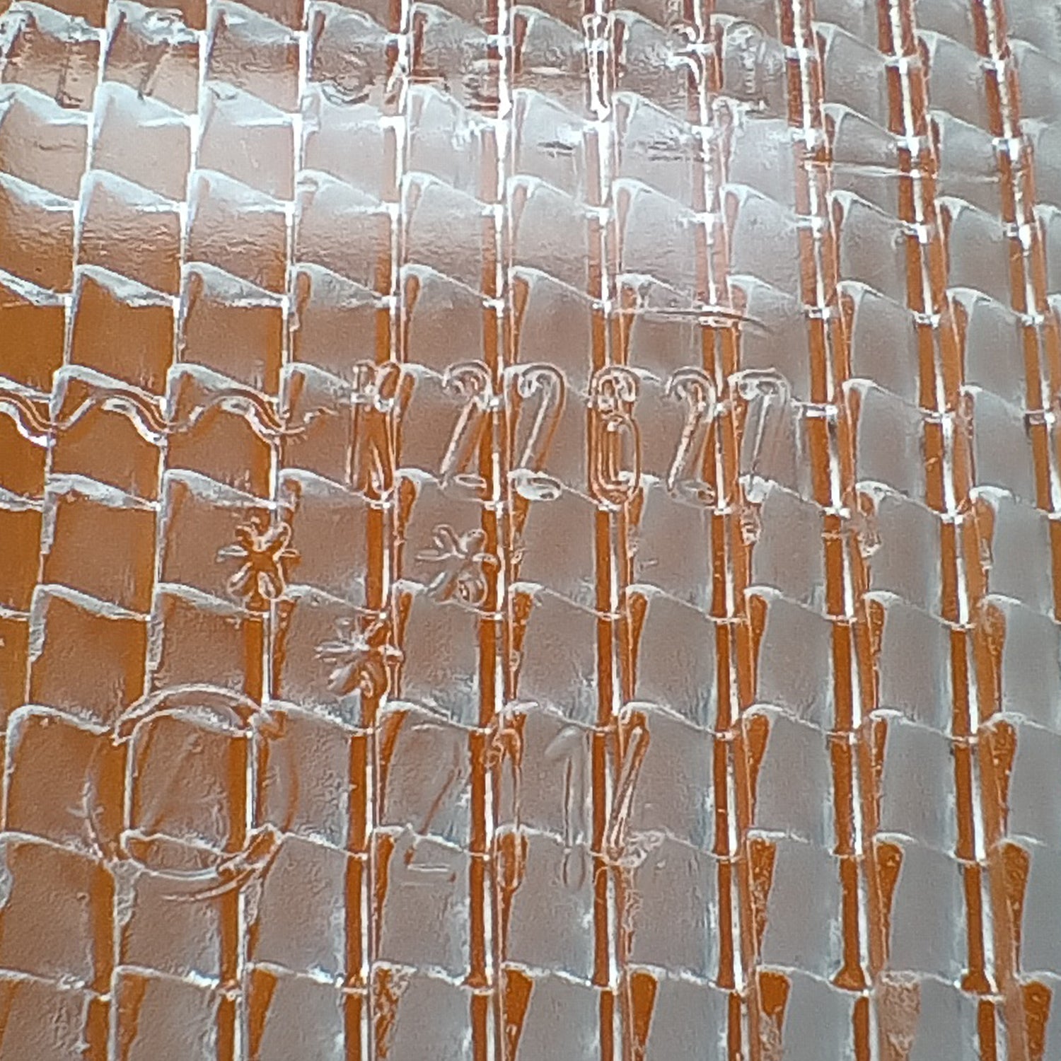 Knipperlichtglas, rechts wit/oranje met E-keuring detail — T1