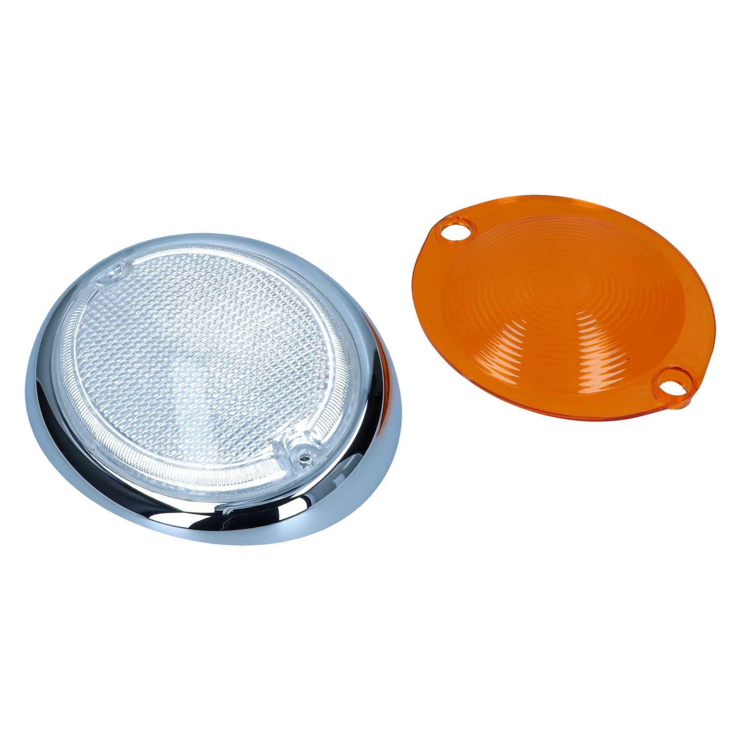 Knipperlichtglas, rechts, wit/oranje detail — T1