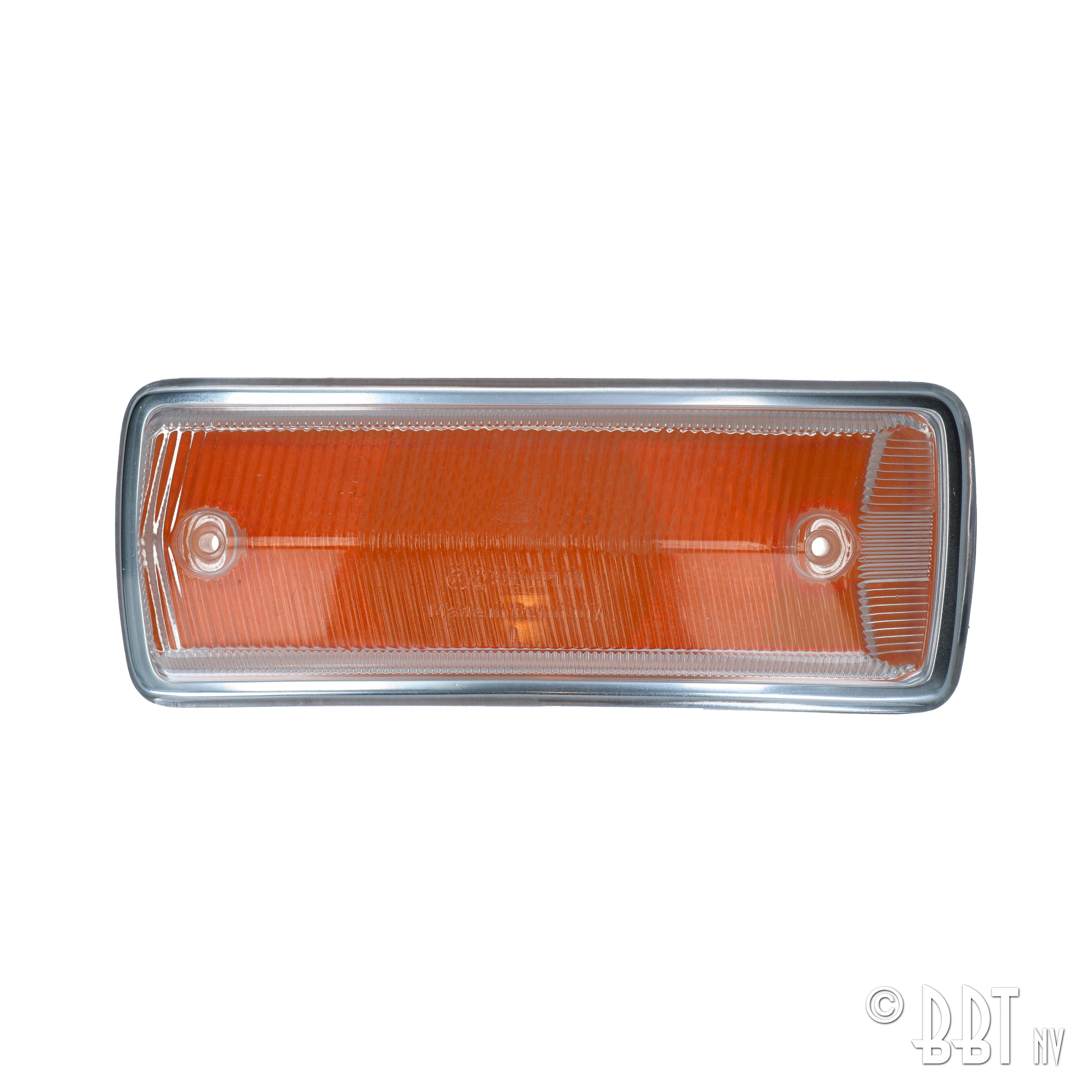 Knipperlichtglas links - wit/oranje met E-keuring detail — T2