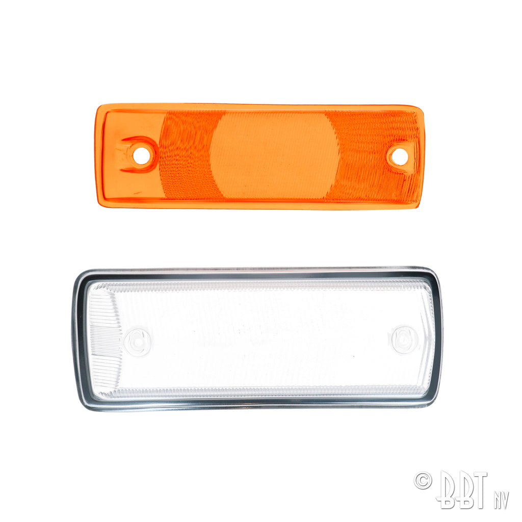 Knipperlichtglas rechts - wit/oranje met E-keuring detail — T2