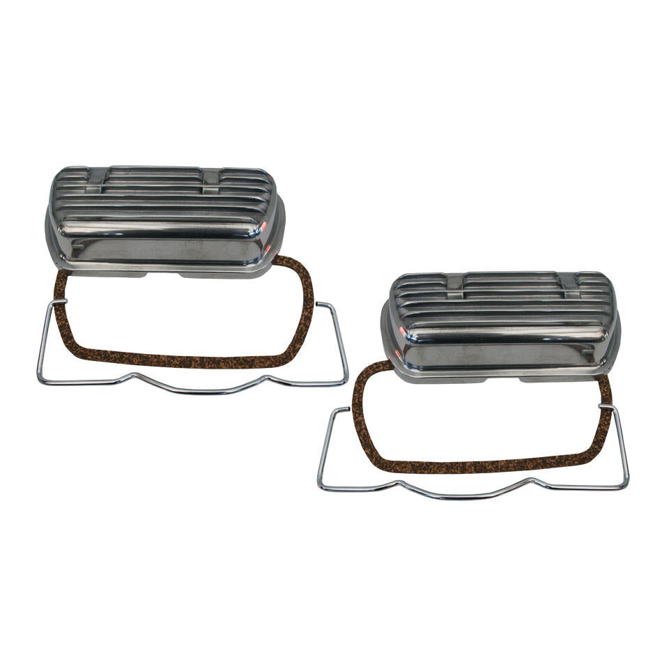 VW T1 Bus, T2 Bus, Kever, KG, T3 Bus |Kleppendeksel set aluminium Type 1, CT/CZ, WBX per paar