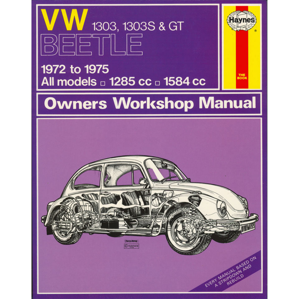 VW 1303, 1303S & GT Manual, Engels, J.H. Haynes detail — Kever
