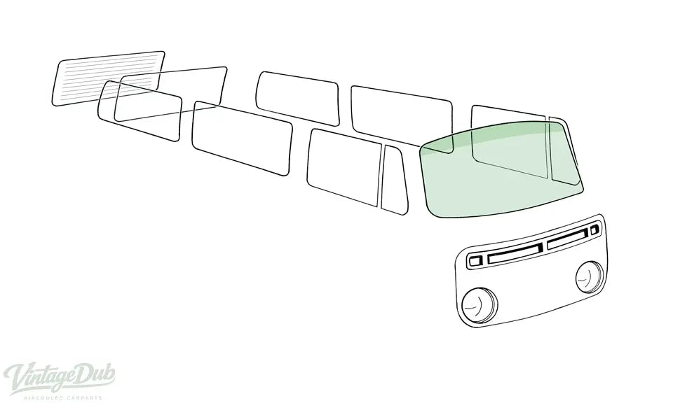 Voorruit groen, Groene band detail — T2