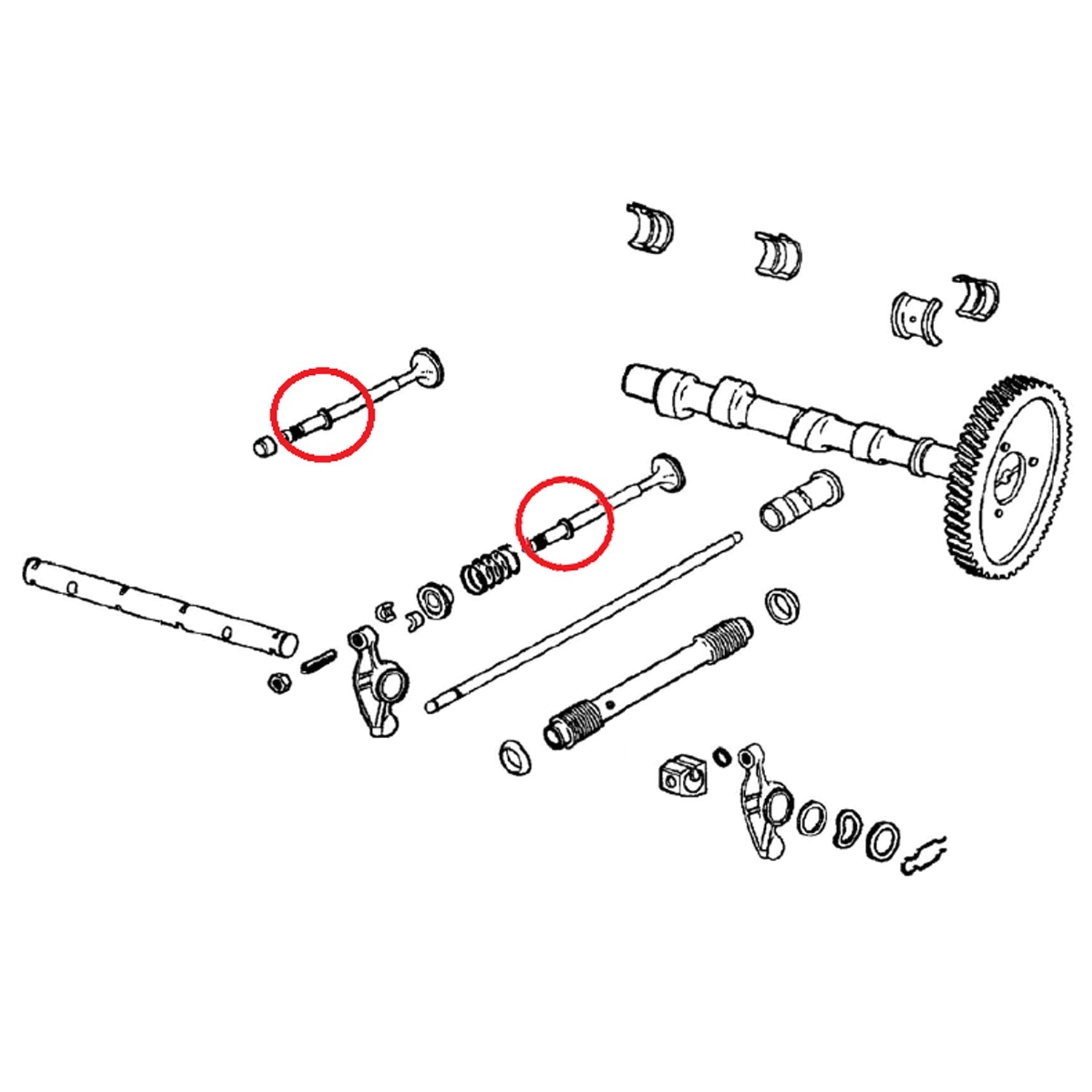Dichting klepsteel (8mm) detail — T1, T2, Kever, KG