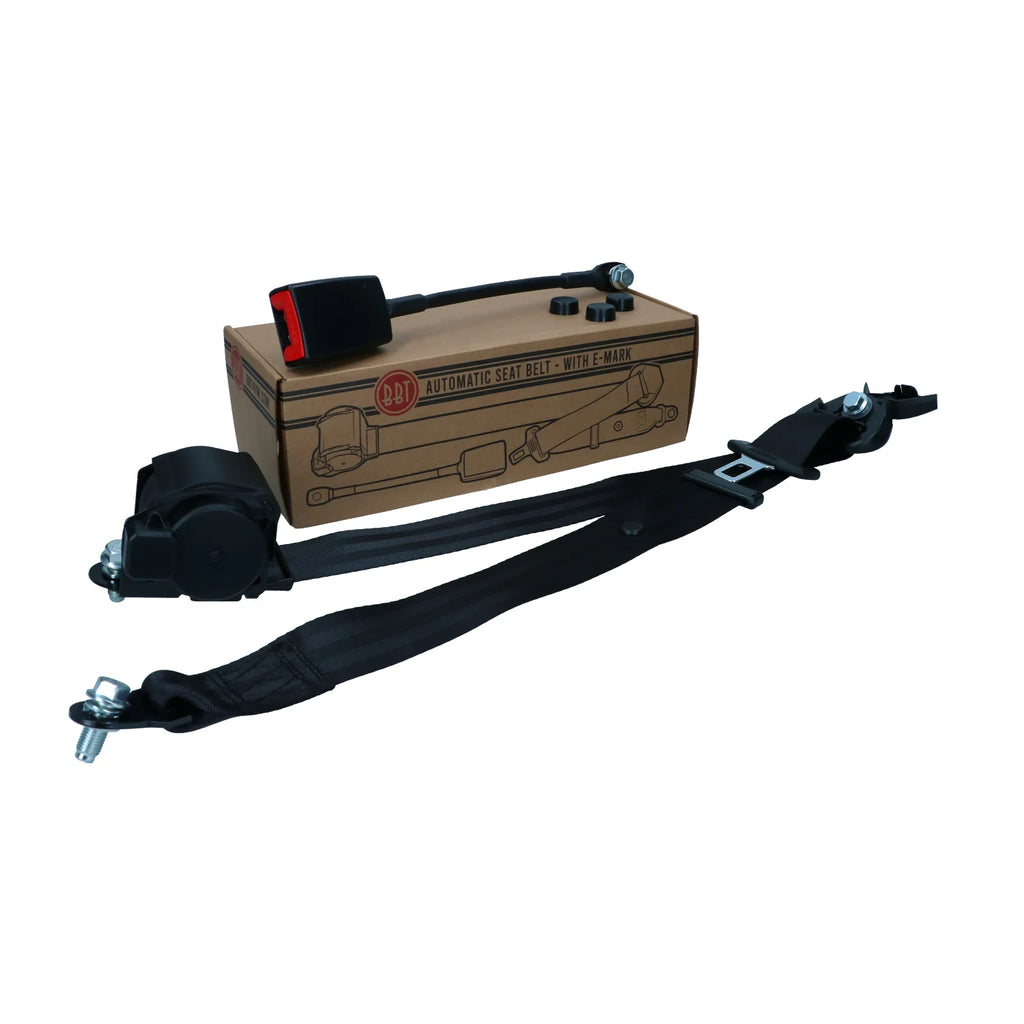 Veiligheidsgordel 3-punts automatisch zwart, Met e-keuring – VW T1 Bus, T2 Bus, Kever, KG, T3 Bus, Type 3, Type 181 – OEM 111 898 149A – detail 3