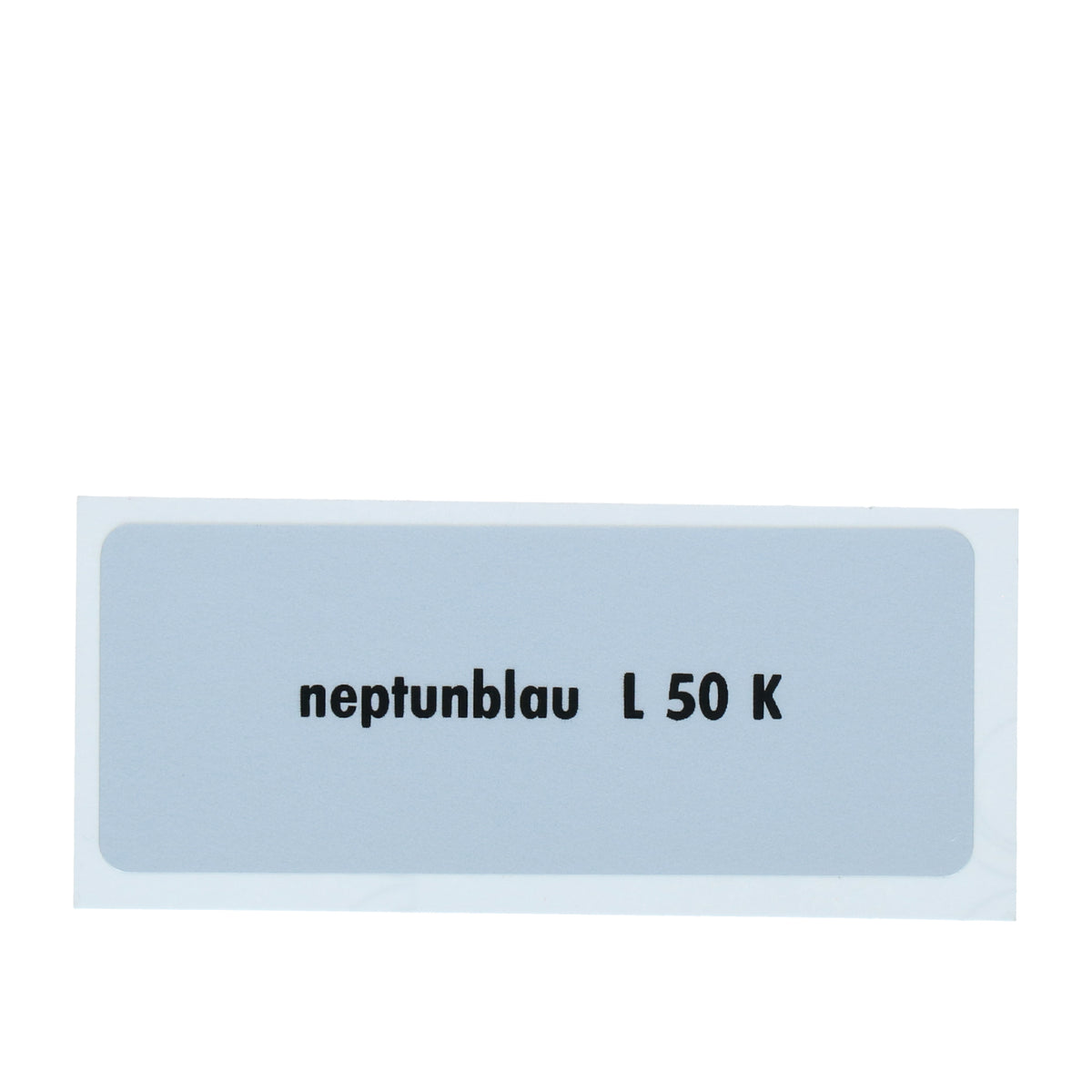 Kleurcode sticker L50K - neptunblau voor VW T1 Bus, T2 Bus, Kever en Karmann Ghia - VintageDub
