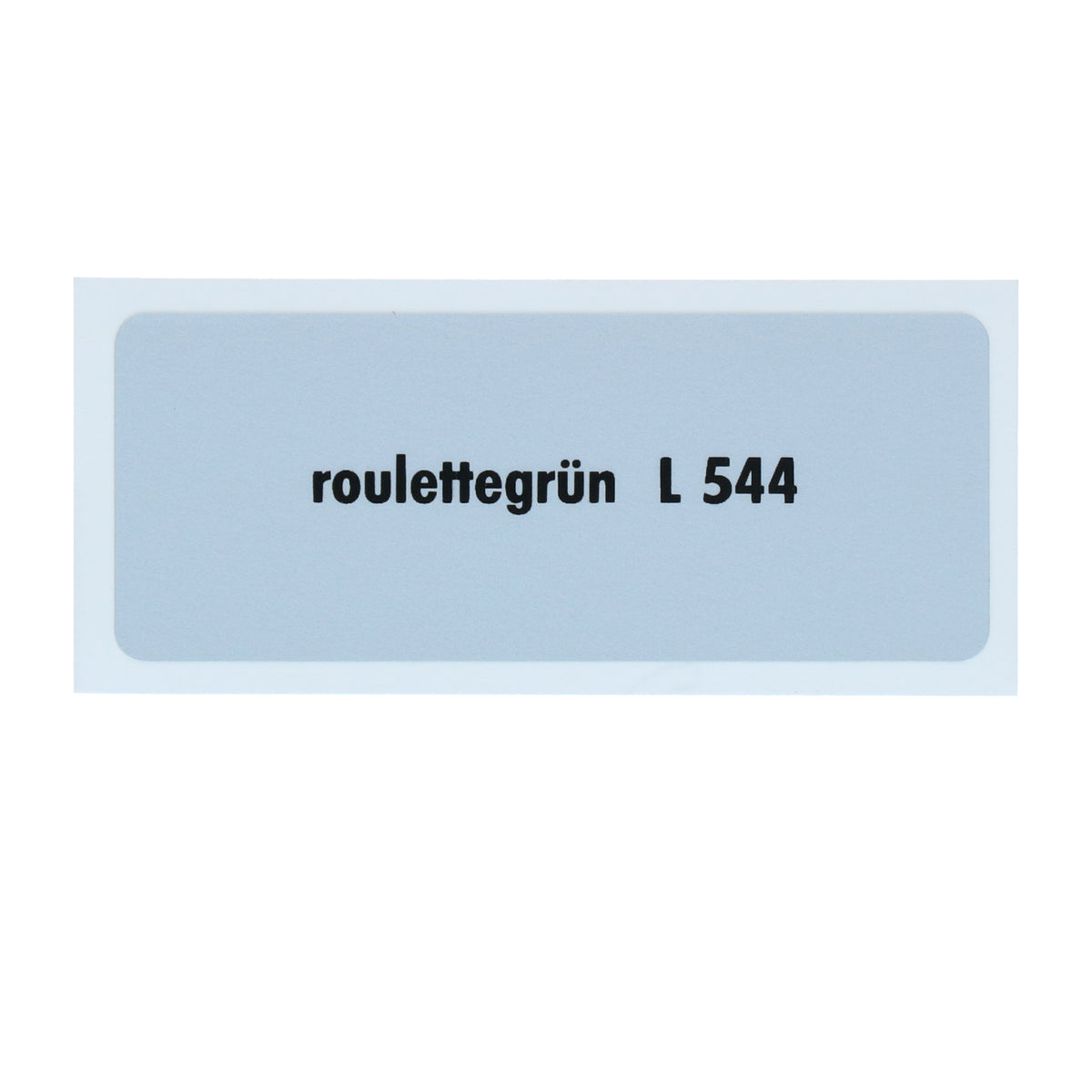 Kleurcode sticker L544 - roulettegrün voor VW T1 Bus, T2 Bus, Kever en Karmann Ghia - VintageDub