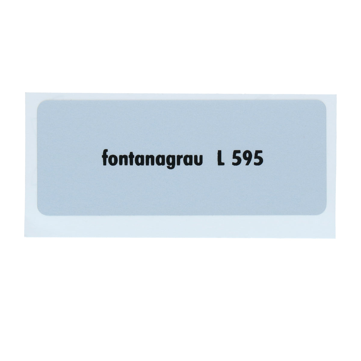 Kleurcode sticker L595 - fontanagrau voor VW T1 Bus, T2 Bus, Kever en Karmann Ghia - VintageDub