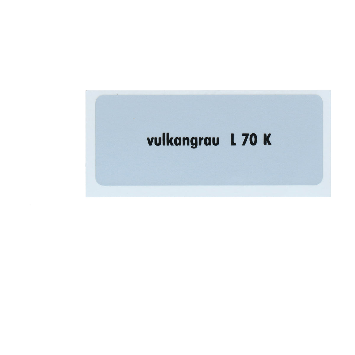 Kleurcode sticker L70K - vulkangrau voor VW T1 Bus, T2 Bus, Kever en Karmann Ghia - VintageDub