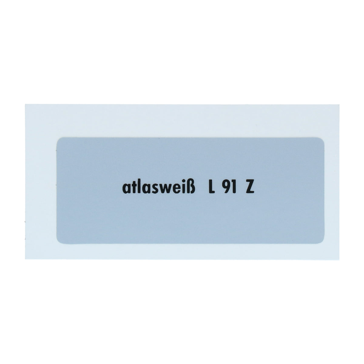 Kleurcode sticker L91Z - atlasweiß voor VW T1 Bus, T2 Bus, Kever en Karmann Ghia - VintageDub