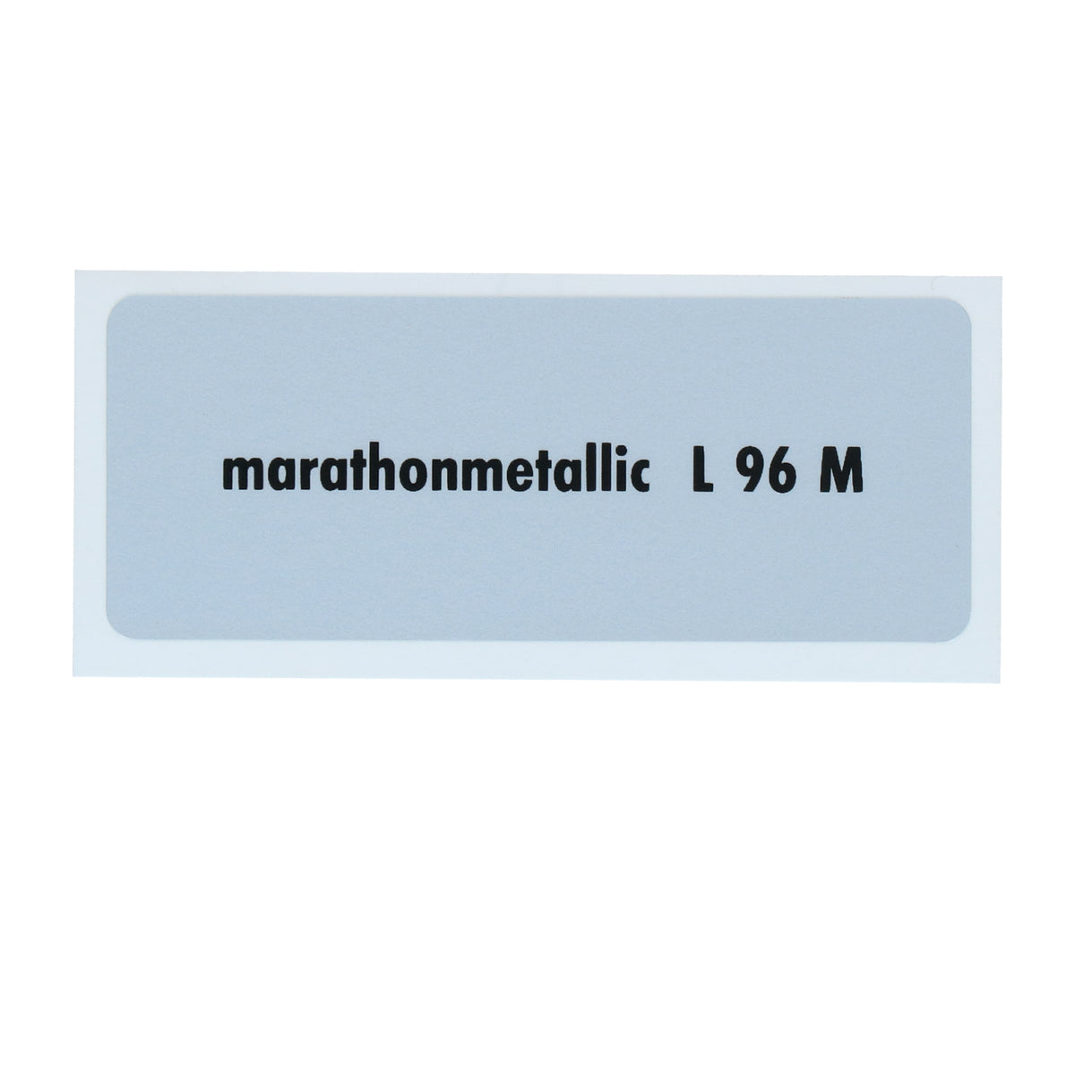 Kleurcode sticker L96M - marathonmetallic voor VW T1 Bus, T2 Bus, Kever en Karmann Ghia - VintageDub