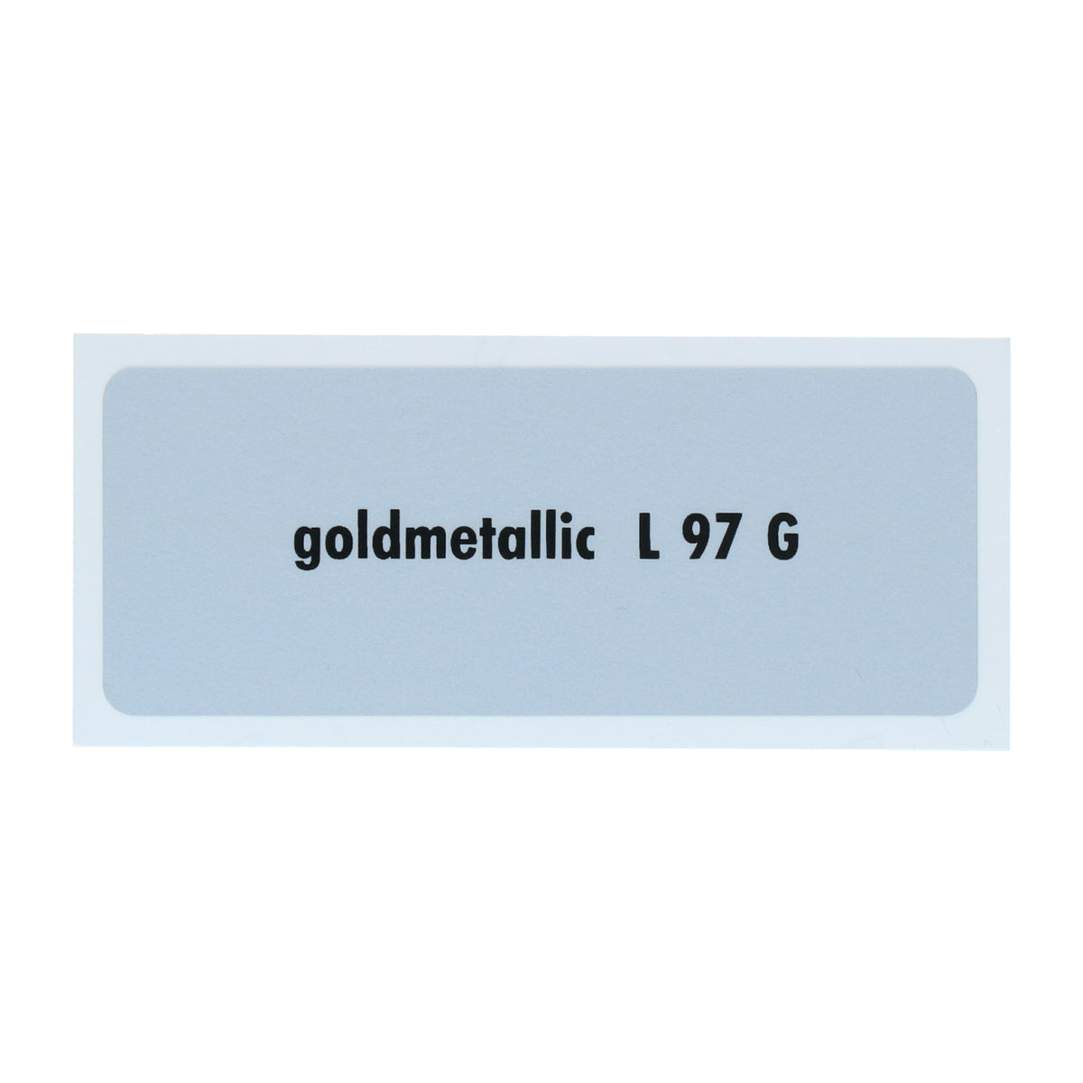 Kleurcode sticker L97G - goldmetallic voor VW T1 Bus, T2 Bus, Kever en Karmann Ghia - VintageDub