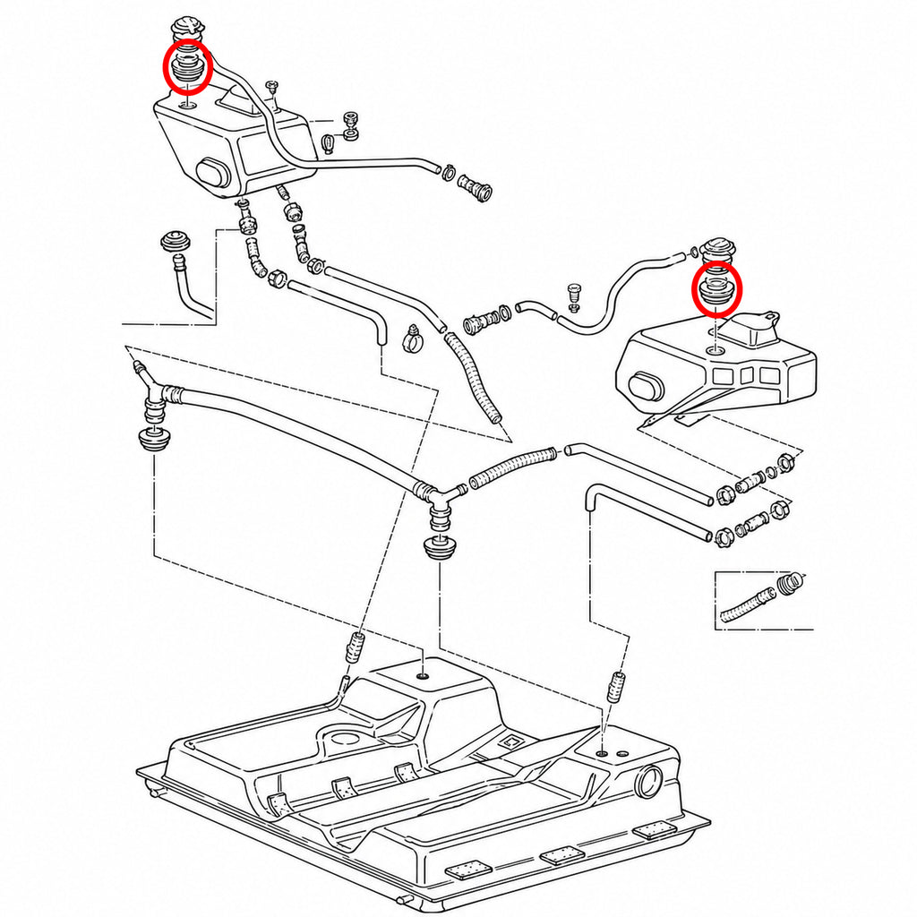 Rubber ontluchtingsventiel brandstof expansietank | VW T3 Bus 05/79-07/92 | N90100501