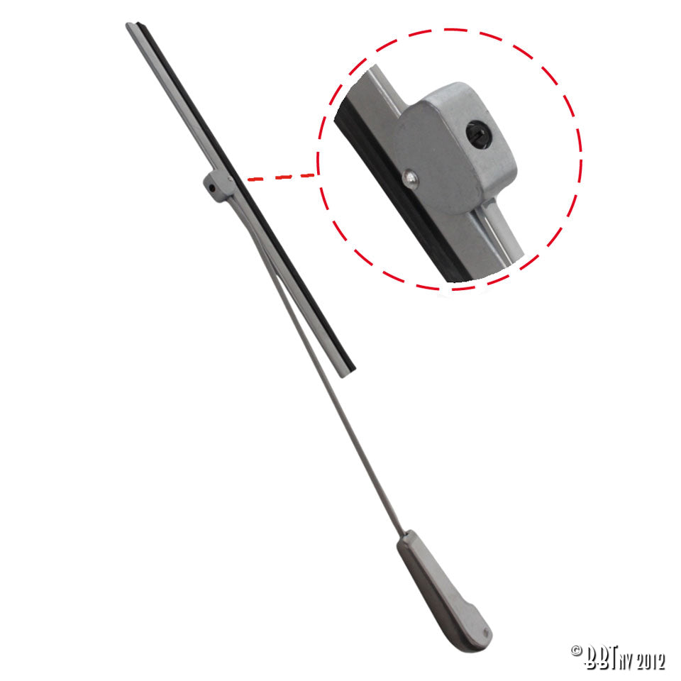 Ruitenwisser + arm, zilver detail — T1