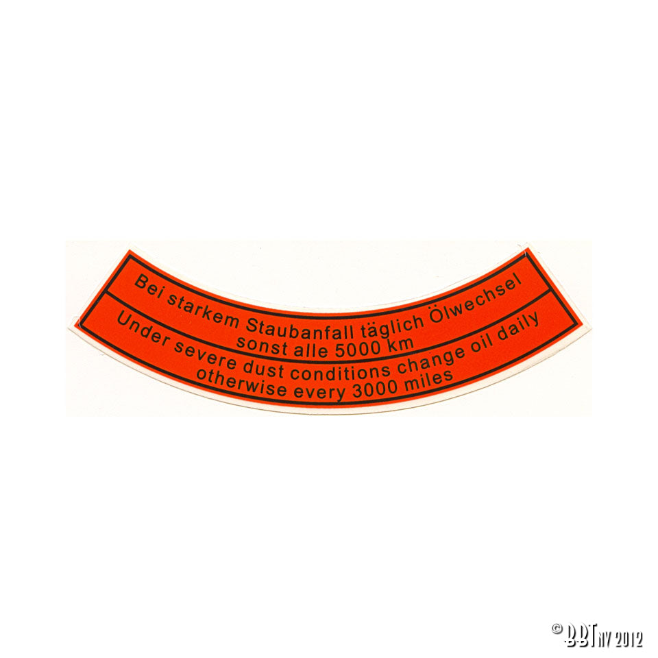 Sticker luchtfilter voor T1, Kever, KG — VintageDub