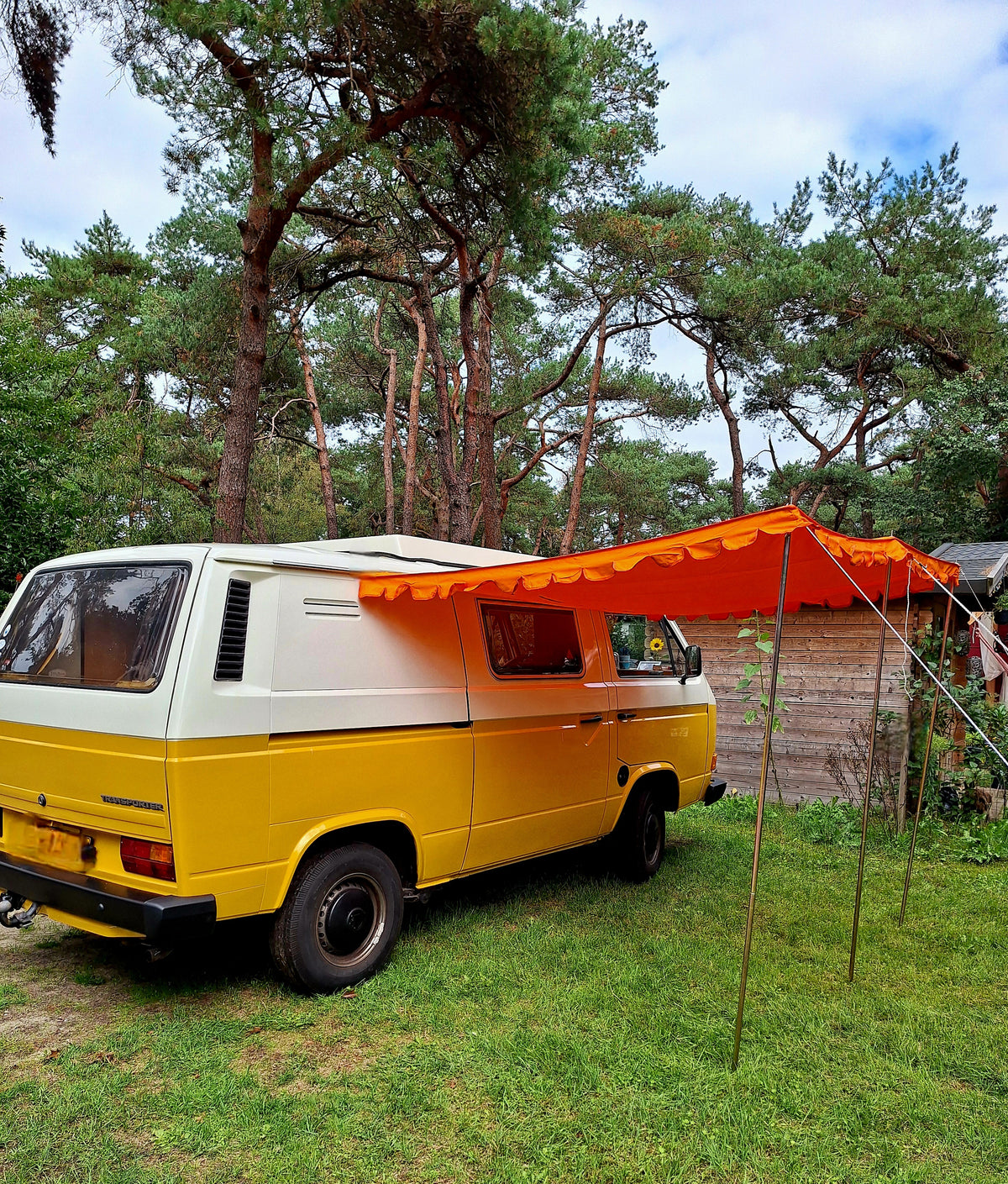 Vintage zonneluifel oranje – VW T2, T3/T25 tot – detail 7