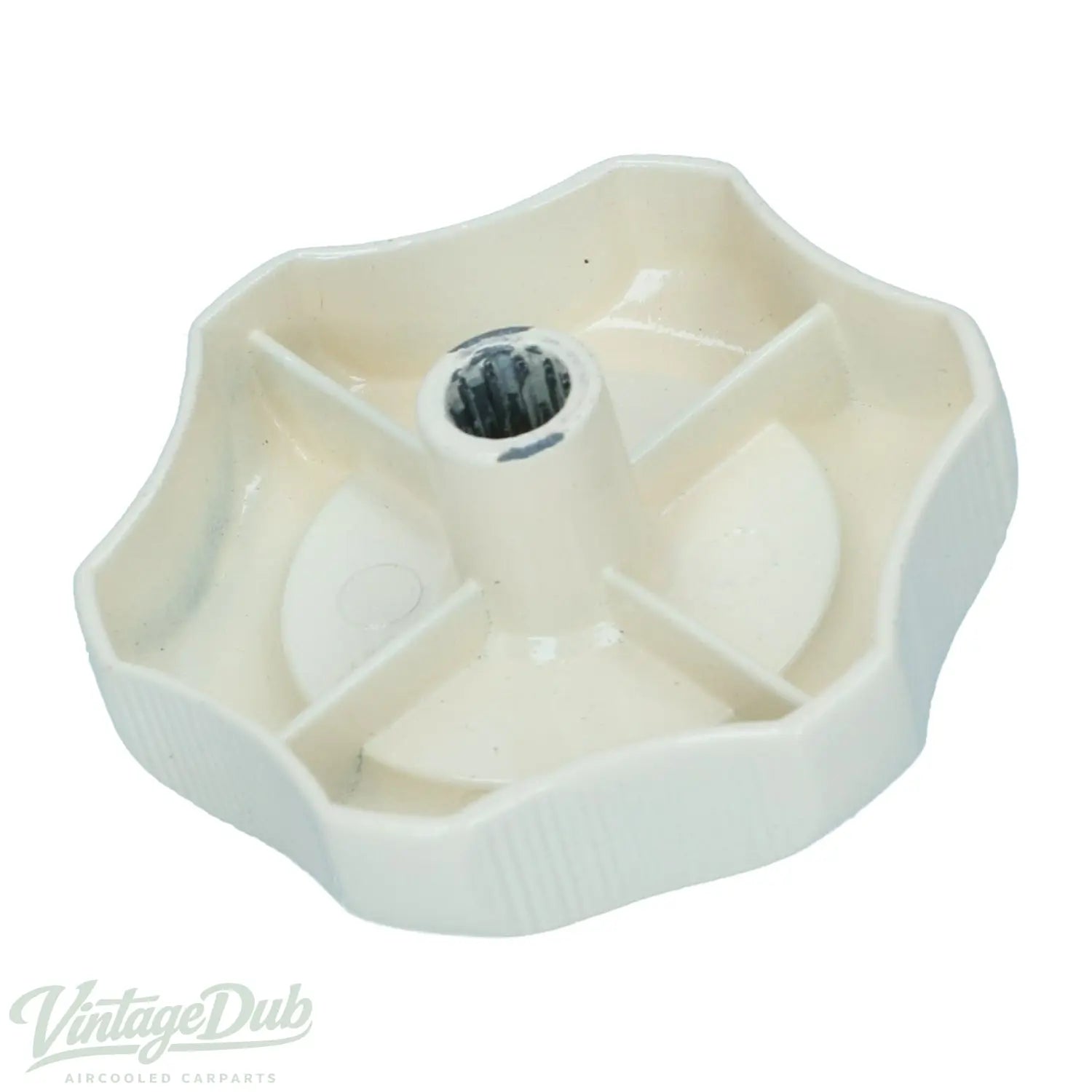 VW T2 draaiknop Westfalia lamellenraam louvreruit – Wit metaal - VintageDub