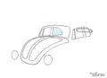 Zijruit achteraan, rechts, Cabrio voor Kever — VintageDub