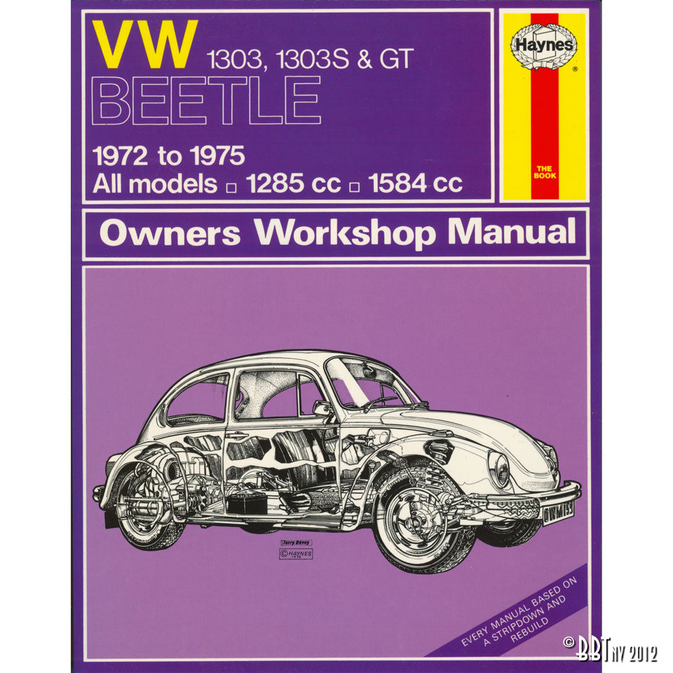 VW 1303, 1303S & GT Manual, Engels, J.H. Haynes voor Kever — VintageDub