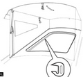 VW T2 Bus | Hefdak randafwerklijst, grijs kunststof, Westfalia, 08/1967-07/1972