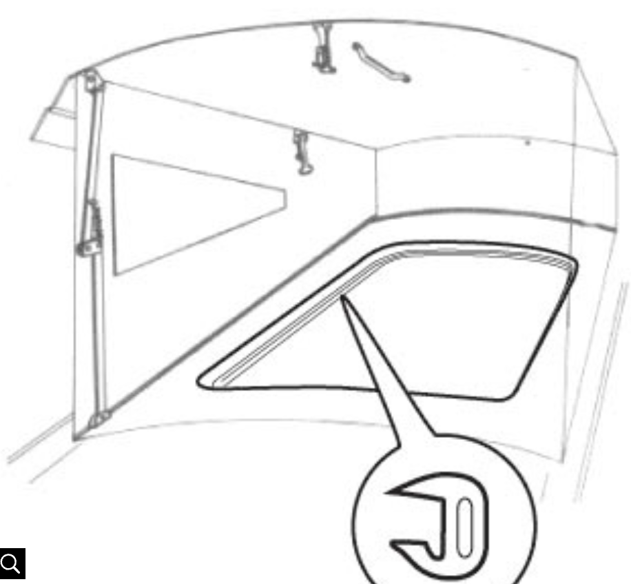 VW T2 Bus | Hefdak randafwerklijst, grijs kunststof, Westfalia, 08/1967-07/1972