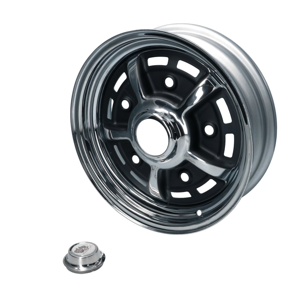 BBT Sprintstar, 4,5 x 15", ET +34 chroom/zwart, 5-gaats (5x205) velg