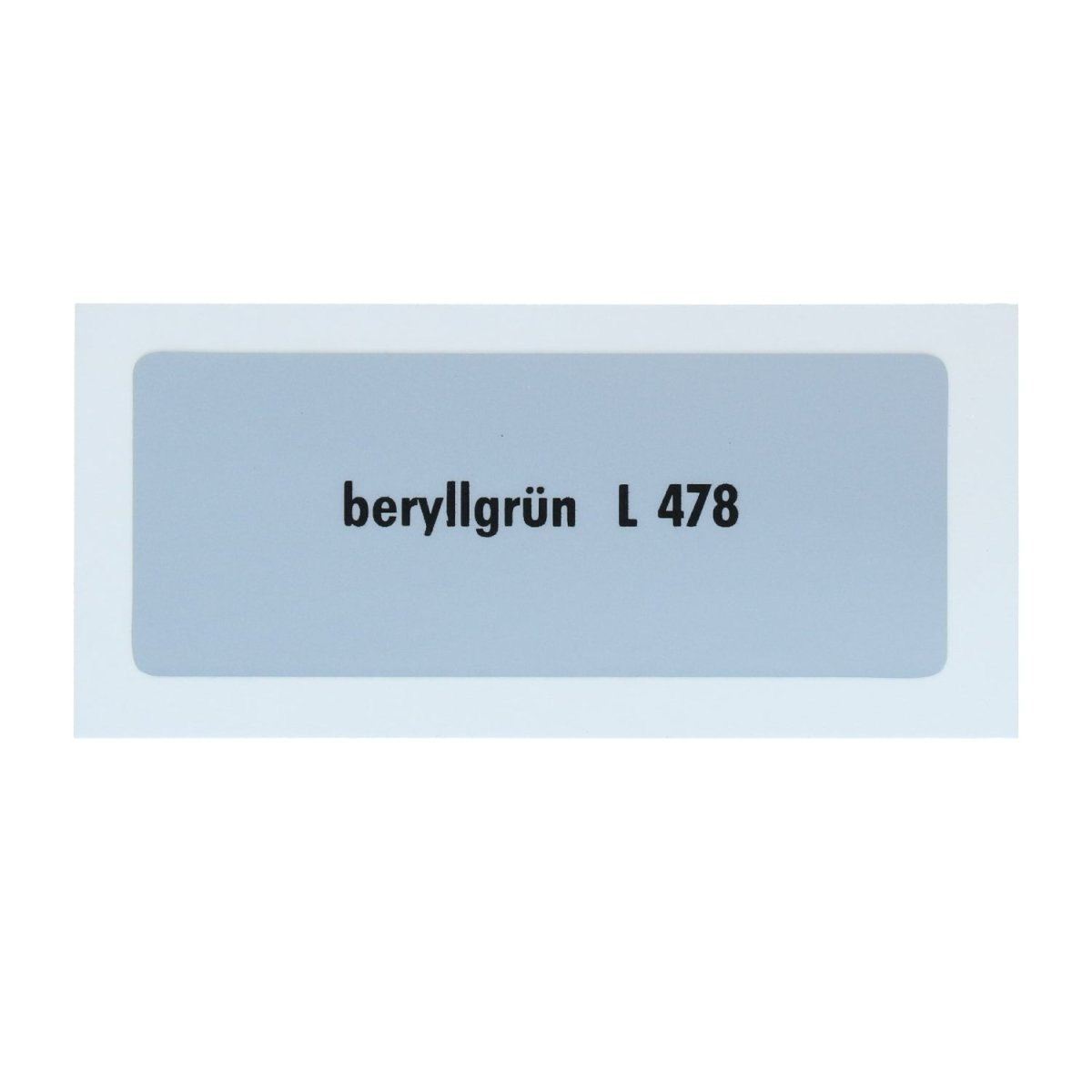 Kleurcode sticker L478 - beryllgrün – VW T1 Bus, T2 Bus, Kever, KG, T3 Bus, Type 3, Type 181