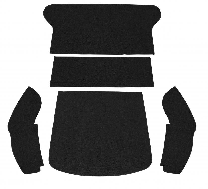 VW Kever | TMI Bouclé kattenbak tapijtset zwart (5-delig) | Kever sedan 08/64 - 07/71