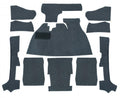 VW Kever | TMI Bouclé interieur tapijtset, gemeleerd grijs (11-delig) | Kever cabriolet LHD 08/72 en later