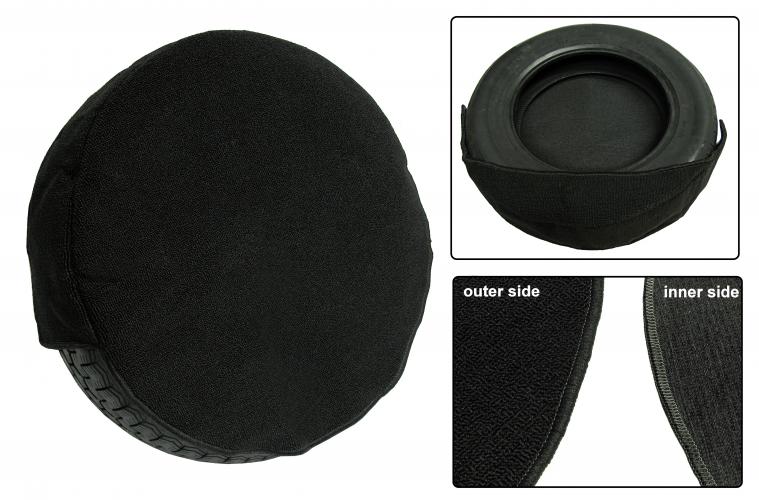 VW Kever, Karmann Ghia, Type 3 | TMI Reservewielhoes 15 inch zwarte stof | Kever 1200-1300-1500, Karmann Ghia, Type 3