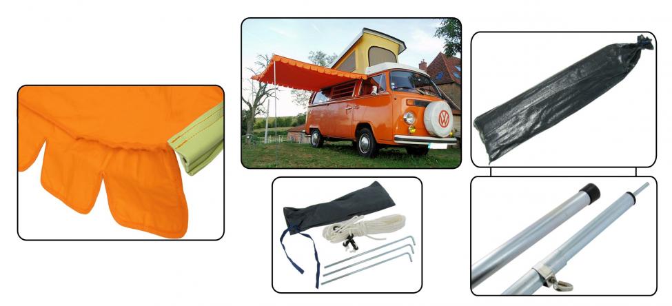 Vintage zonneluifel oranje – VW T2, T3/T25 tot