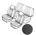 VW Kever | TMI Stoelbekleding set, met hoofdsteun, zwart basket vinyl | Kever 08/69 - 07/72 sedan