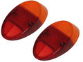 VW Kever | Hella Achterlicht lens Europees amber/rood, A-kwaliteit (per paar) | Kever: alle modellen 08/61 - 07/67, VW1200 08/67 - 07/73 | 111945241K