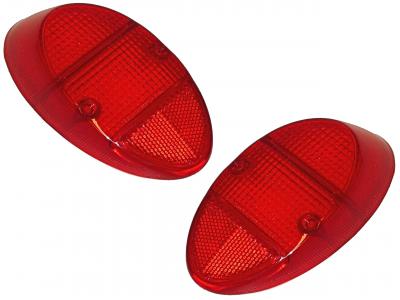 VW Kever | Hella Achterlicht lens USA volledig rood, A-kwaliteit (per paar) | Kever 08/61 - 07/67 | 111945241D