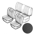 VW Kever | TMI Stoelbekleding set, zwart basket vinyl | Kever 08/64 - 07/67 sedan
