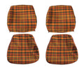 VW T2 Bus | Stoelbekleding set, geruit oranje/geel/groen, set voor twee stoelen, 08/74-07/79