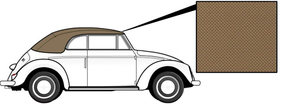 VW Kever | TMI Cabriolet kap vinyl tan | Kever 08/72 en later (1303) | 151871035L
