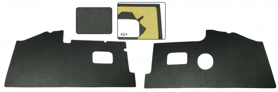 VW T2 Bus | TMI Schopborden zwart vinyl bekleed hardboard (per paar) | Bus 08/67 - 07/71 (LHD)