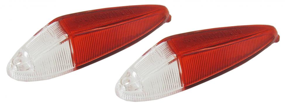 VW Type 3 | Hella Parkeerlicht lens helder/rood (per paar) | Type 3 | 311949109