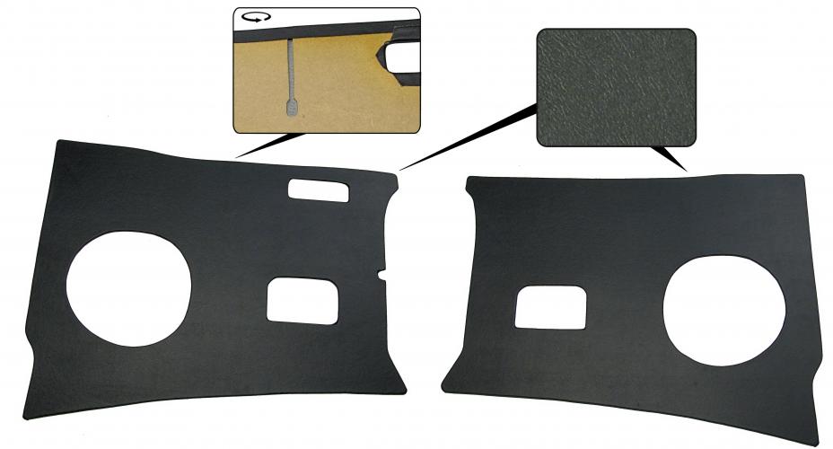VW T1 Bus | TMI Schopborden zwart vinyl bekleed hardboard (per paar) | Bus 1964 (VIN 1285160) - 07/67 (LHD) | 211863111E, 211863112E