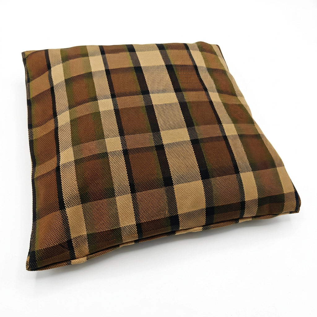 Westfalia kussen geruit bruin/beige 40 x 40cm originele Westfalia stof – VW T2 Bus Westfalia – detail 2