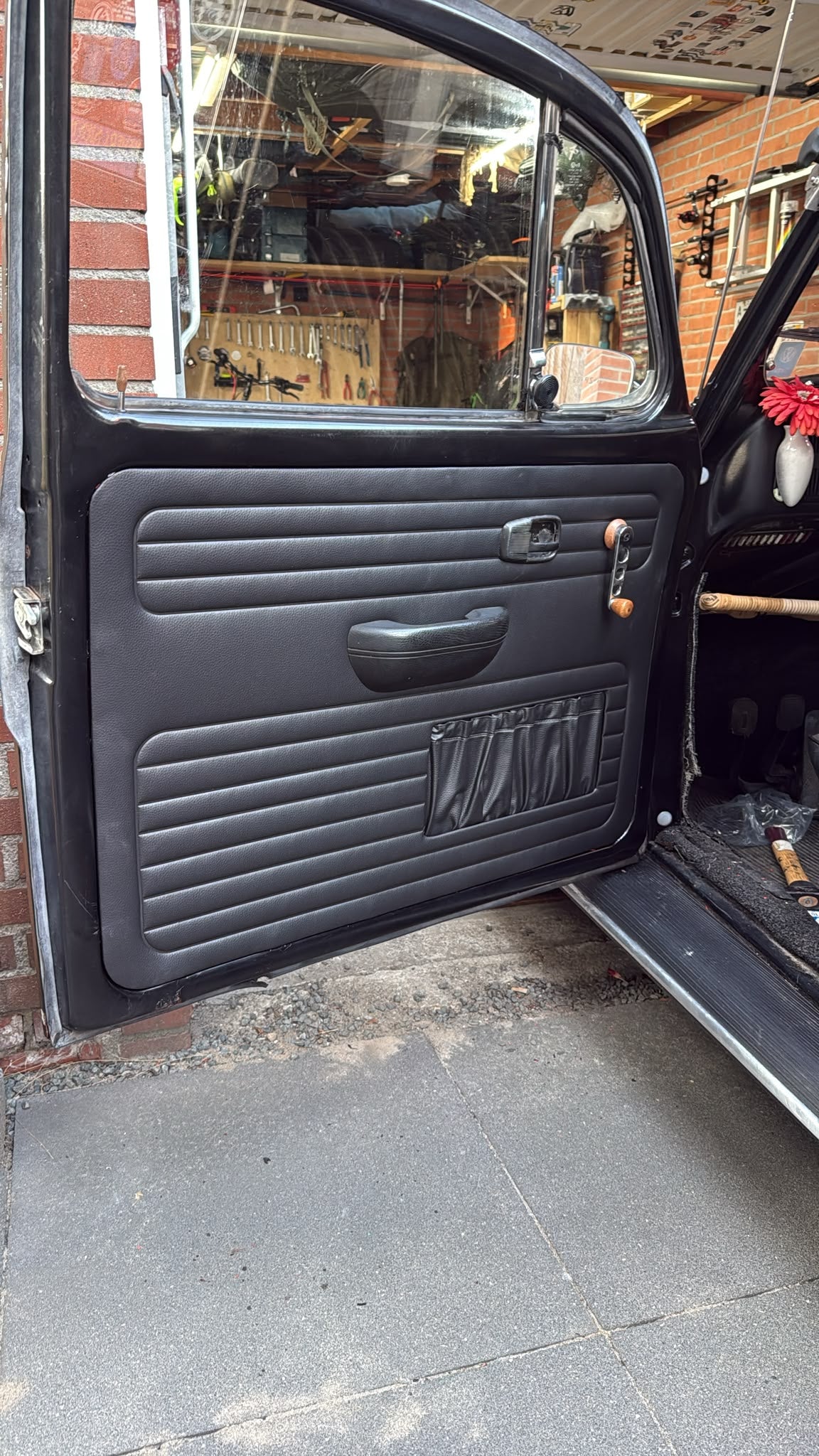 VW Kever | Deurpanelenset, zwart | 08/66-