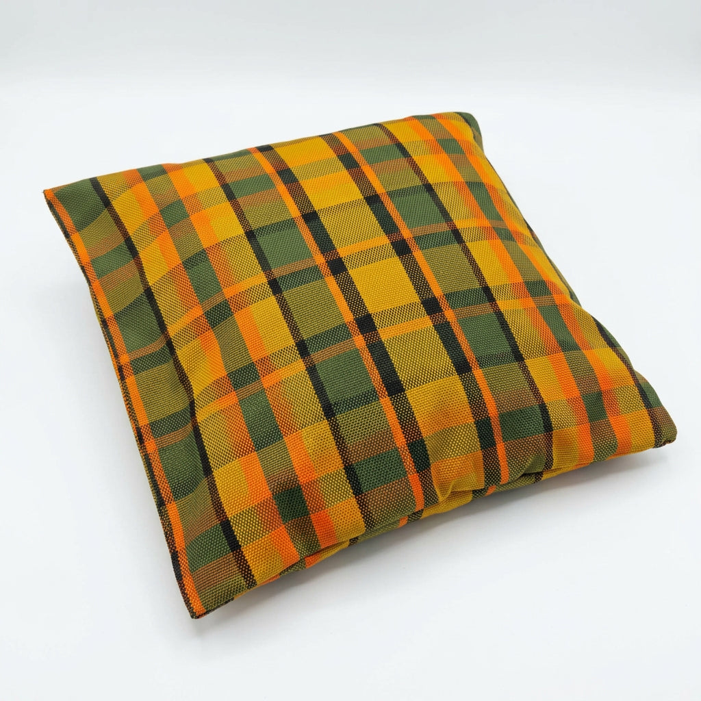 Westfalia kussen geruit geel/groen 40 x 40cm originele Westfalia stof – VW T2 Bus Westfalia – detail 2