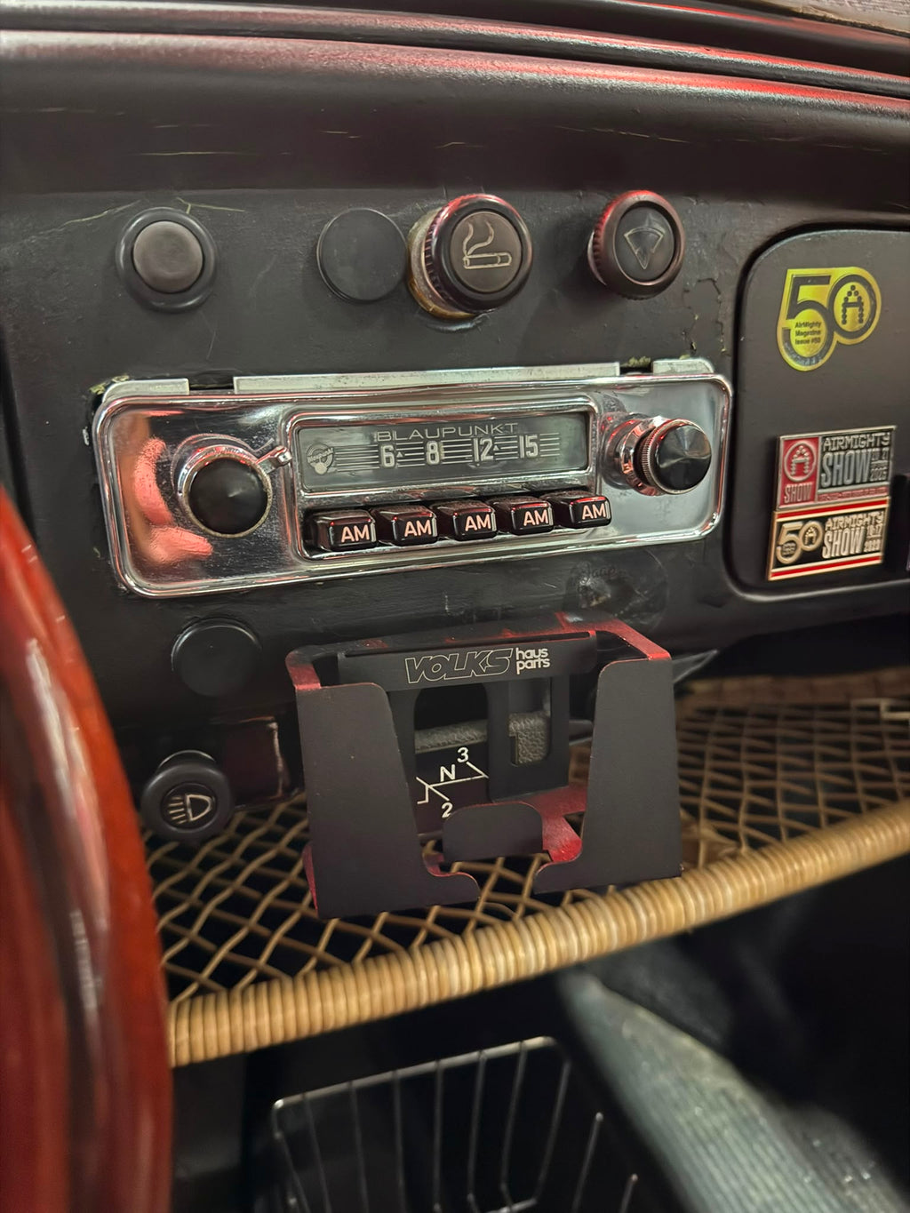 VW Kever | Telefoonhouder asbak zwart | 08/57- (niet 1303) — VintageDub