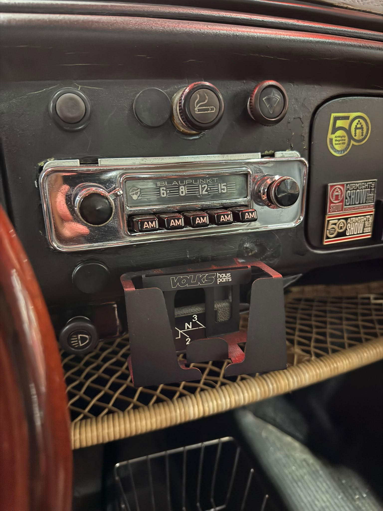 VW Kever | Telefoonhouder asbak zwart | 08/57- (niet 1303) — VintageDub