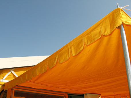 Vintage zonneluifel geel/oranje – VW T2 Bus, T3 Bus – detail 5