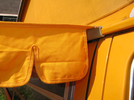 Vintage zonneluifel geel/oranje – VW T2 Bus, T3 Bus – detail 4